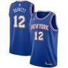 Blue2 Dick Barnett Twill Basketball Jersey -Knicks #12 Barnett Twill Jerseys, FREE SHIPPING