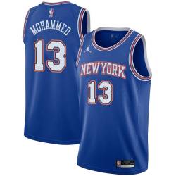 Blue2 Nazr Mohammed Twill Basketball Jersey -Knicks #13 Mohammed Twill Jerseys, FREE SHIPPING