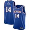 Blue2 Ed Smith Twill Basketball Jersey -Knicks #14 Smith Twill Jerseys, FREE SHIPPING