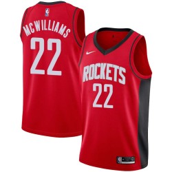 Red Eric McWilliams Twill Basketball Jersey -Rockets #22 McWilliams Twill Jerseys, FREE SHIPPING