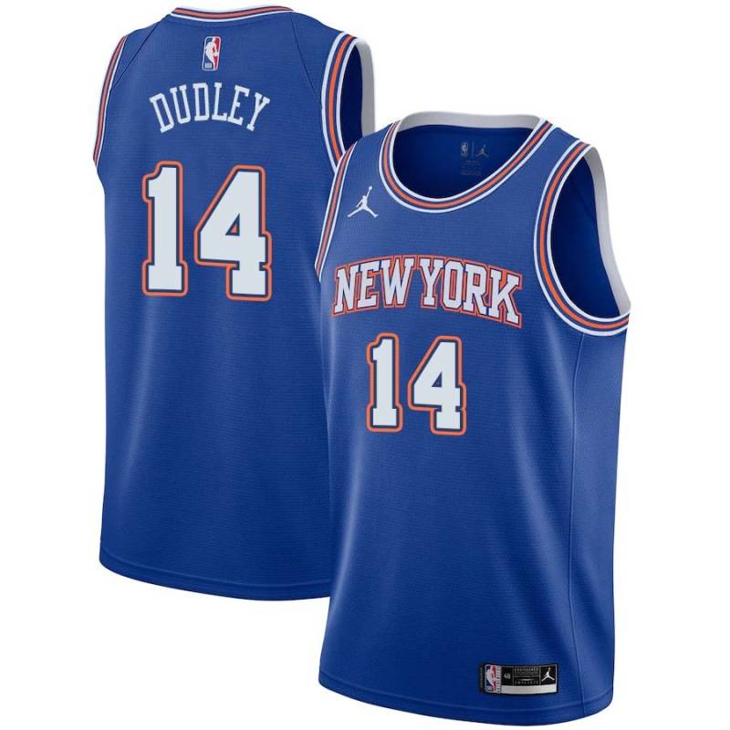 Blue2 Chris Dudley Twill Basketball Jersey -Knicks #14 Dudley Twill Jerseys, FREE SHIPPING