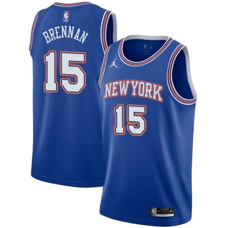 Blue2 Pete Brennan Twill Basketball Jersey -Knicks #15 Brennan Twill Jerseys, FREE SHIPPING