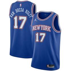 Blue2 Butch Van Breda Kolff Twill Basketball Jersey -Knicks #17 Van Breda Kolff Twill Jerseys, FREE SHIPPING