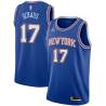 Blue2 Fred Schaus Twill Basketball Jersey -Knicks #17 Schaus Twill Jerseys, FREE SHIPPING