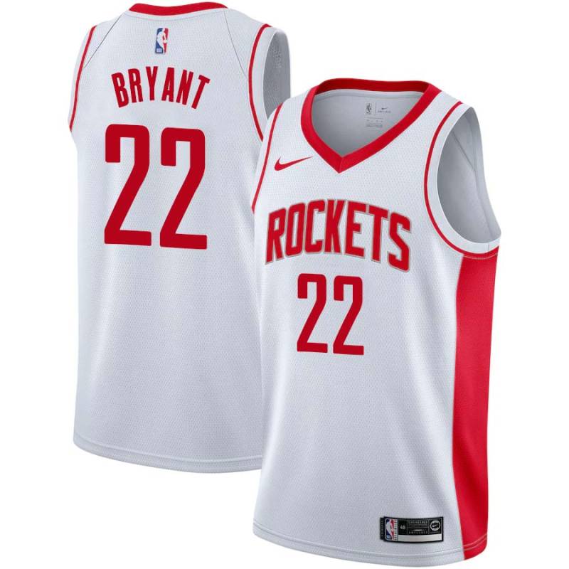 White Joe Bryant Twill Basketball Jersey -Rockets #22 Bryant Twill Jerseys, FREE SHIPPING