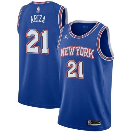 Blue2 Trevor Ariza Twill Basketball Jersey -Knicks #21 Ariza Twill Jerseys, FREE SHIPPING