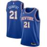 Blue2 Iman Shumpert Twill Basketball Jersey -Knicks #21 Shumpert Twill Jerseys, FREE SHIPPING