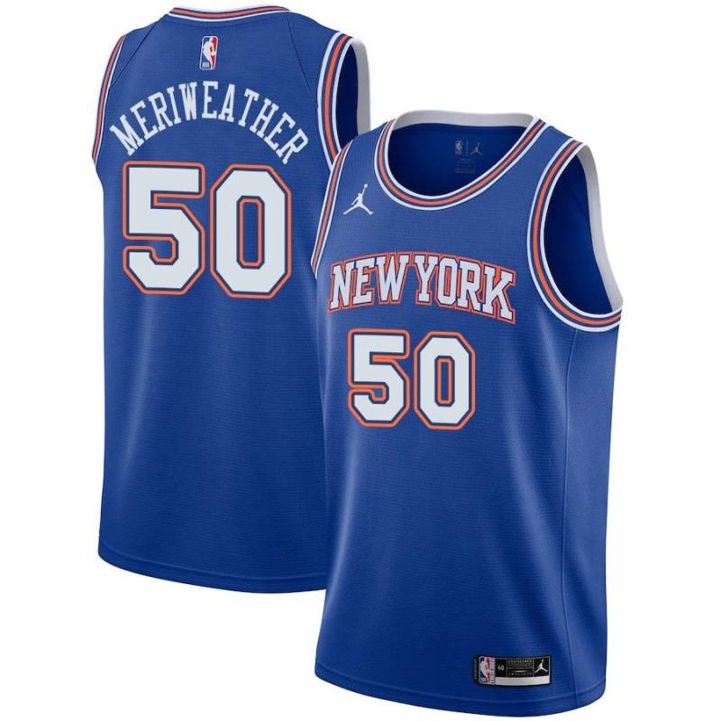 Blue2 Joe Meriweather Twill Basketball Jersey -Knicks #50 Meriweather Twill Jerseys, FREE SHIPPING