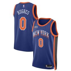 23-24City Larry Hughes Twill Basketball Jersey -Knicks #0 Hughes Twill Jerseys, FREE SHIPPING
