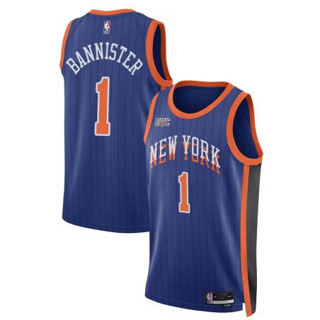 23-24City Ken Bannister Twill Basketball Jersey -Knicks #1 Bannister Twill Jerseys, FREE SHIPPING