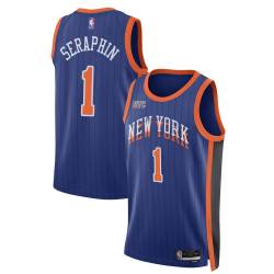 23-24City Kevin Seraphin Twill Basketball Jersey -Knicks #1 Seraphin Twill Jerseys, FREE SHIPPING