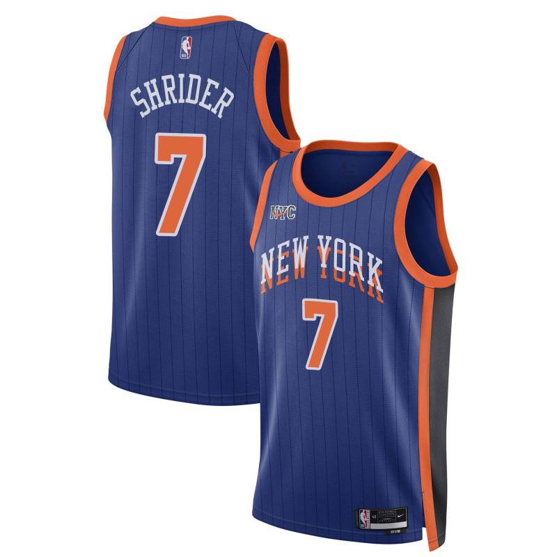 23-24City Dick Shrider Twill Basketball Jersey -Knicks #7 Shrider Twill Jerseys, FREE SHIPPING