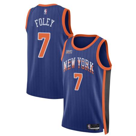 23-24City Jack Foley Twill Basketball Jersey -Knicks #7 Foley Twill Jerseys, FREE SHIPPING