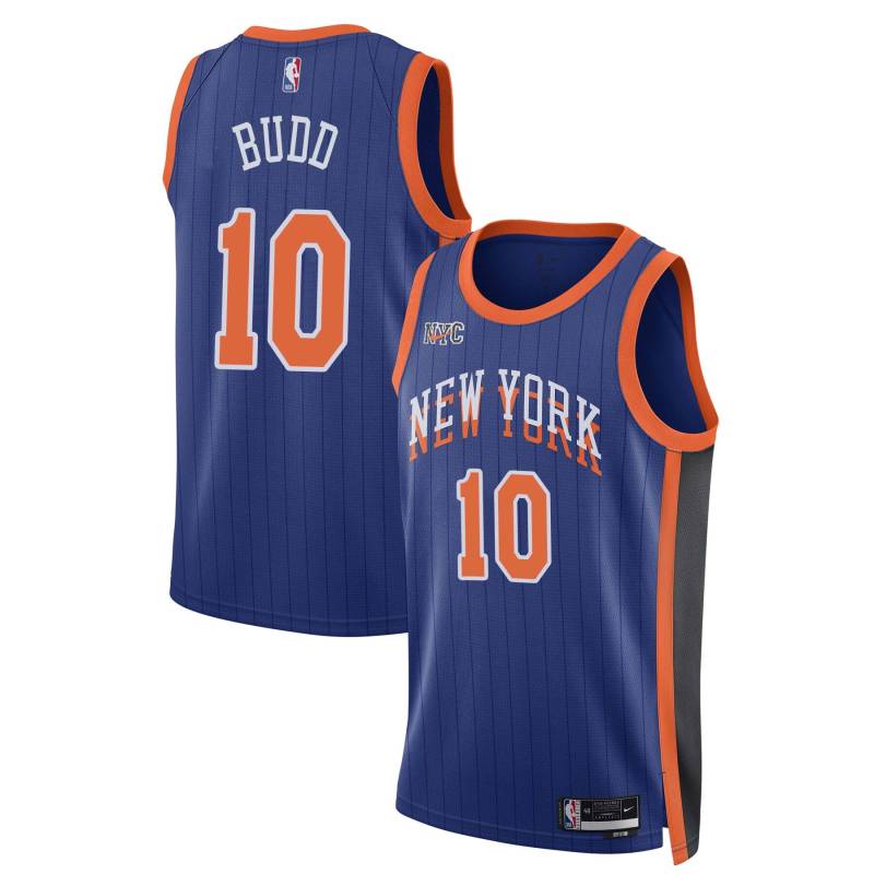 23-24City Dave Budd Twill Basketball Jersey -Knicks #10 Budd Twill Jerseys, FREE SHIPPING