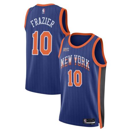 23-24City Walt Frazier Twill Basketball Jersey -Knicks #10 Frazier Twill Jerseys, FREE SHIPPING