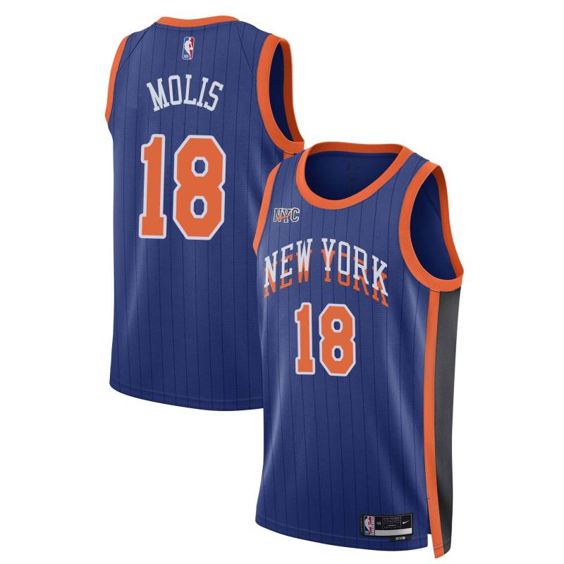 23-24City Wayne Molis Twill Basketball Jersey -Knicks #18 Molis Twill Jerseys, FREE SHIPPING