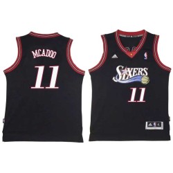 Black Throwback Bob McAdoo Twill Basketball Jersey -76ers #11 McAdoo Twill Jerseys, FREE SHIPPING