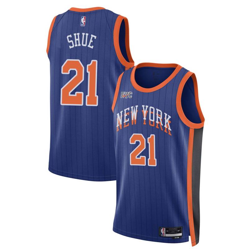 23-24City Gene Shue Twill Basketball Jersey -Knicks #21 Shue Twill Jerseys, FREE SHIPPING