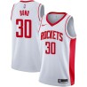 White Phil Bond Twill Basketball Jersey -Rockets #30 Bond Twill Jerseys, FREE SHIPPING