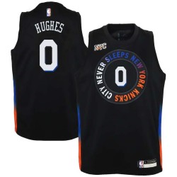 2020-21City Larry Hughes Twill Basketball Jersey -Knicks #0 Hughes Twill Jerseys, FREE SHIPPING