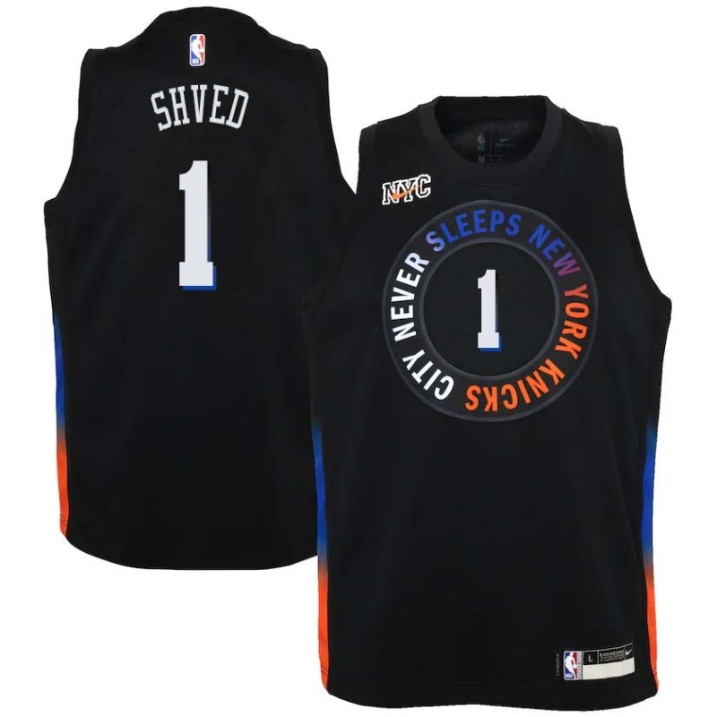 2020-21City Alexey Shved Twill Basketball Jersey -Knicks #1 Shved Twill Jerseys, FREE SHIPPING