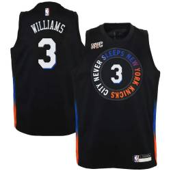 2020-21City Shawne Williams Twill Basketball Jersey -Knicks #3 Williams Twill Jerseys, FREE SHIPPING