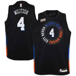 2020-21City Nat Militzok Twill Basketball Jersey -Knicks #4 Militzok Twill Jerseys, FREE SHIPPING