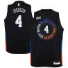 2020-21City DeMarco Johnson Twill Basketball Jersey -Knicks #4 Johnson Twill Jerseys, FREE SHIPPING