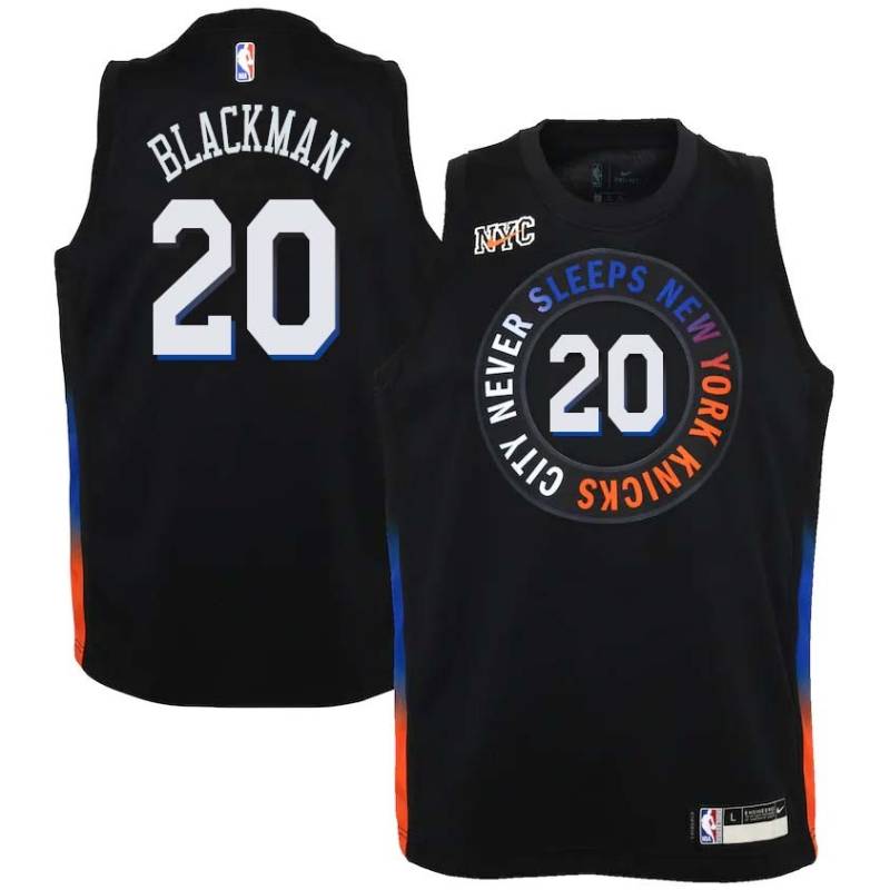 2020-21City Rolando Blackman Twill Basketball Jersey -Knicks #20 Blackman Twill Jerseys, FREE SHIPPING