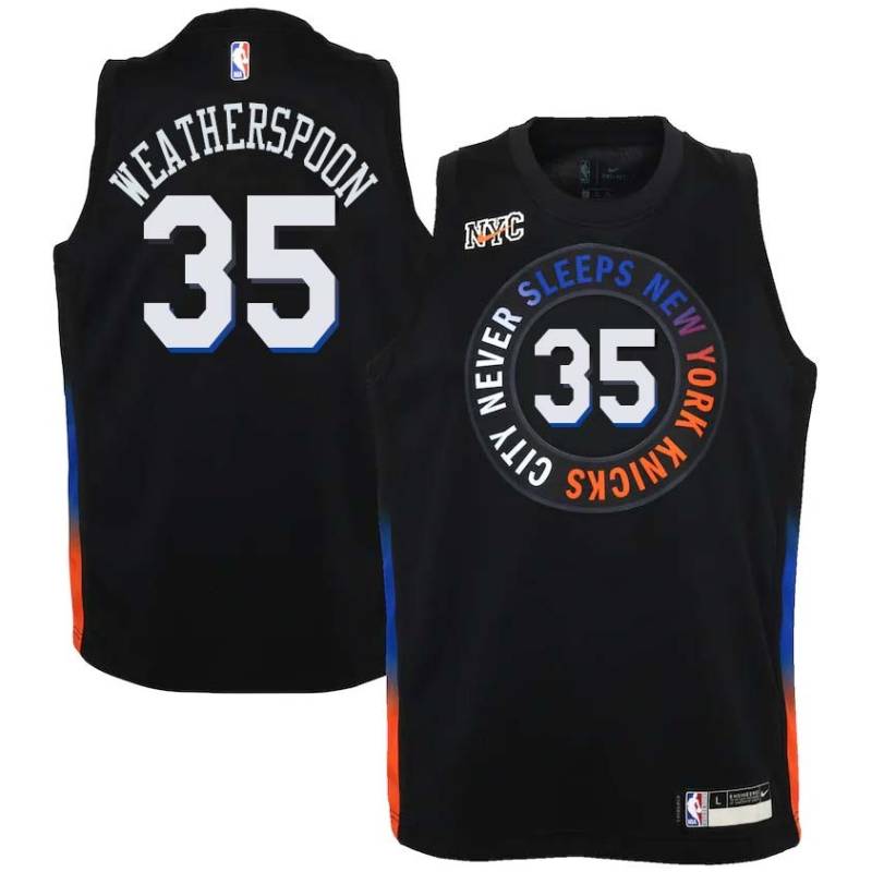 2020-21City Clarence Weatherspoon Twill Basketball Jersey -Knicks #35 Weatherspoon Twill Jerseys, FREE SHIPPING