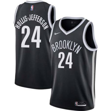 Black Rondae Hollis-Jefferson Nets #24 Twill Basketball Jersey