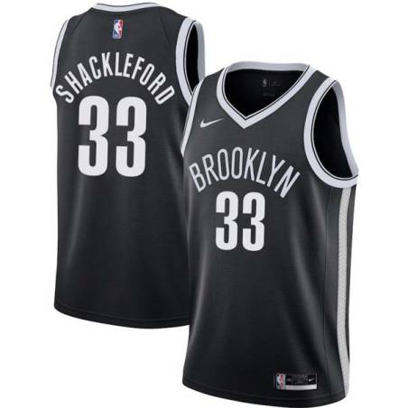 Black Charles Shackleford Nets #33 Twill Basketball Jersey