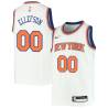 White Ray Ellefson Knicks #00 Twill Basketball Jersey FREE SHIPPING