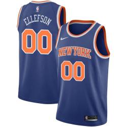 Blue Ray Ellefson Knicks #00 Twill Basketball Jersey FREE SHIPPING