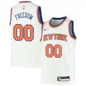 White Enes Freedom Knicks #00 Twill Basketball Jersey FREE SHIPPING