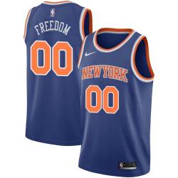 Blue Enes Freedom Knicks #00 Twill Basketball Jersey FREE SHIPPING