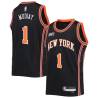 2021-22City Emmanuel Mudiay Knicks #1 Twill Basketball Jersey FREE SHIPPING