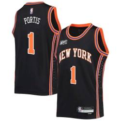 2021-22City Bobby Portis Knicks #1 Twill Basketball Jersey FREE SHIPPING