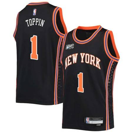 2021-22City Obi Toppin Knicks #1 Twill Basketball Jersey FREE SHIPPING