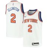 White Wayne Ellington Knicks #2 Twill Basketball Jersey FREE SHIPPING