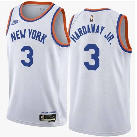 White Classic Tim Hardaway Jr. Knicks #3 Twill Basketball Jersey FREE SHIPPING