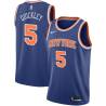 Blue Immanuel Quickley Knicks #5 Twill Basketball Jersey FREE SHIPPING