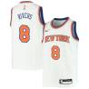 White Austin Rivers Knicks #8 Twill Basketball Jersey FREE SHIPPING