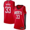Red Mike Harris Twill Basketball Jersey -Rockets #33 Harris Twill Jerseys, FREE SHIPPING
