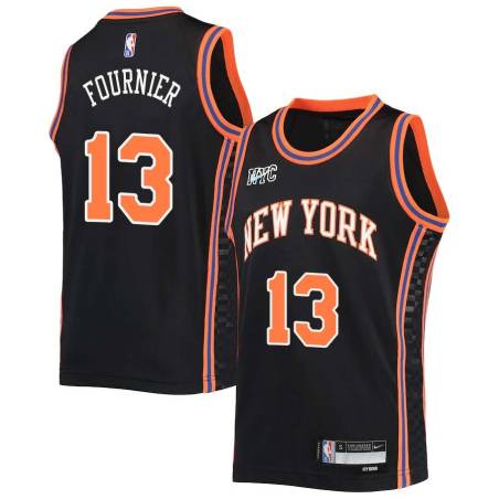 2021-22City Evan Fournier Knicks #13 Twill Basketball Jersey FREE SHIPPING