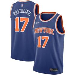 Blue Ignas Brazdeikis Knicks #17 Twill Basketball Jersey FREE SHIPPING