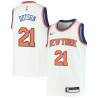 White Damyean Dotson Knicks #21 Twill Basketball Jersey FREE SHIPPING