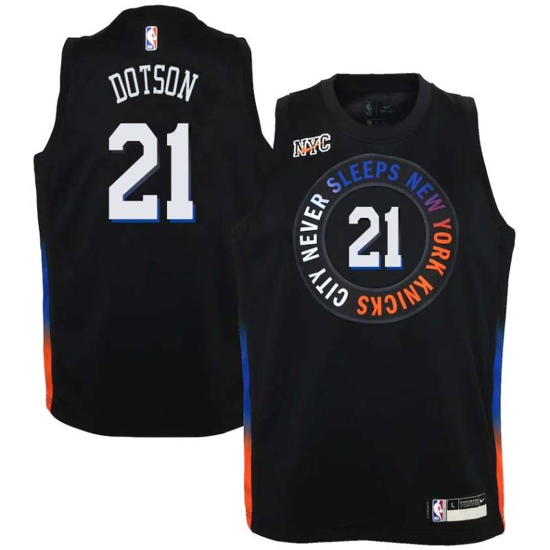 2020-21City Damyean Dotson Knicks #21 Twill Basketball Jersey FREE SHIPPING