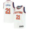 White Theo Pinson Knicks #21 Twill Basketball Jersey FREE SHIPPING