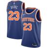 Blue Trey Burke Knicks #23 Twill Basketball Jersey FREE SHIPPING